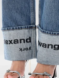 Jeans Alexander Wang in denim di cotone con risvolto