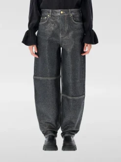 Jeans baggy Ganni in denim lurex