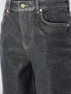 Jeans baggy Ganni in denim lurex