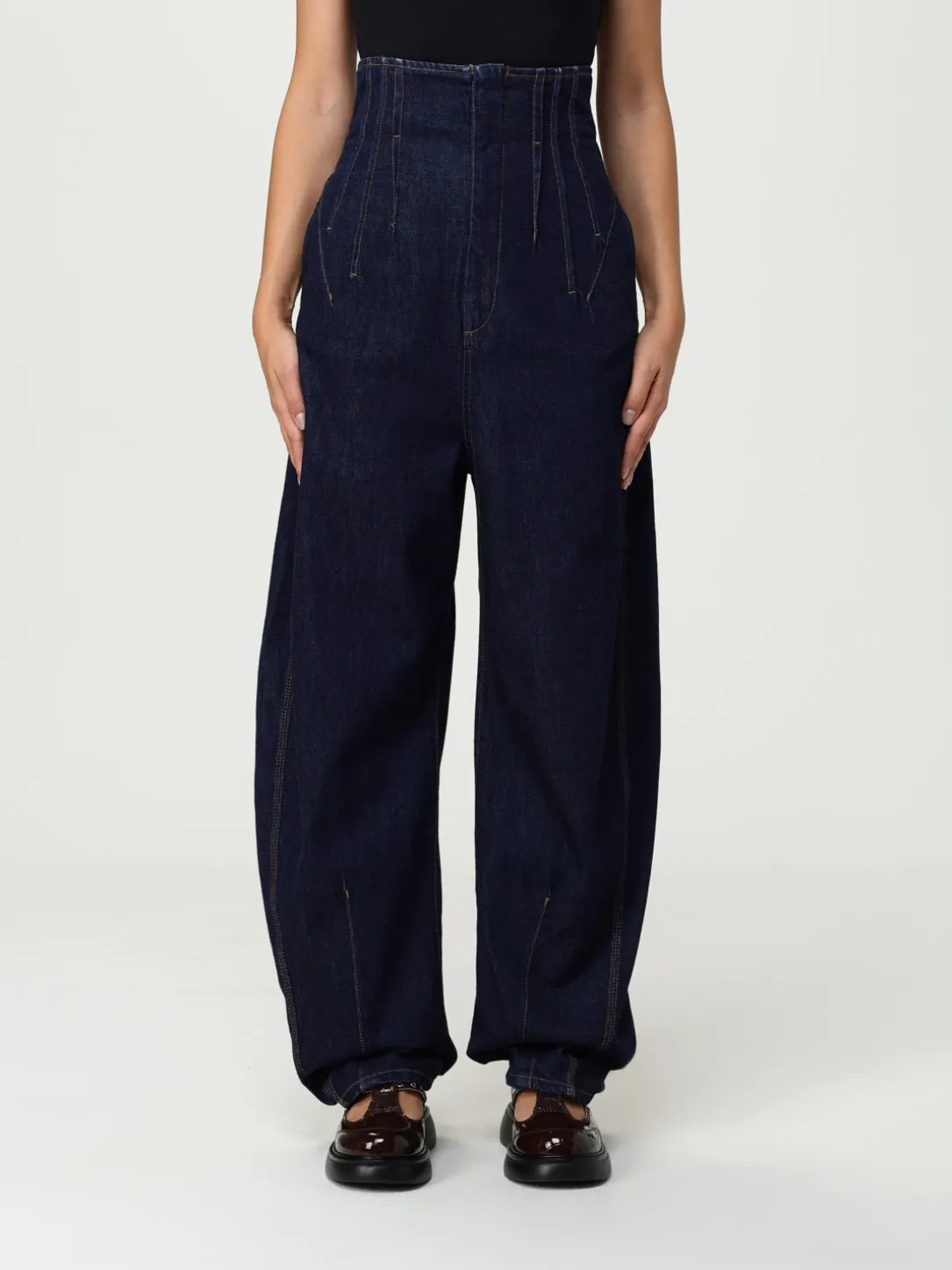 Jeans baggy Sportmax in denim di cotone