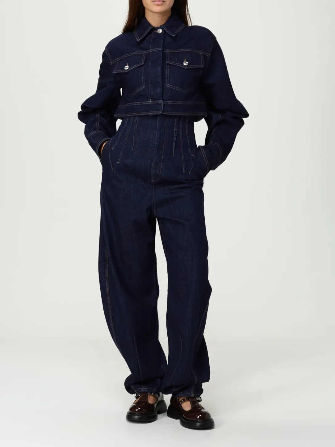 Jeans baggy Sportmax in denim di cotone