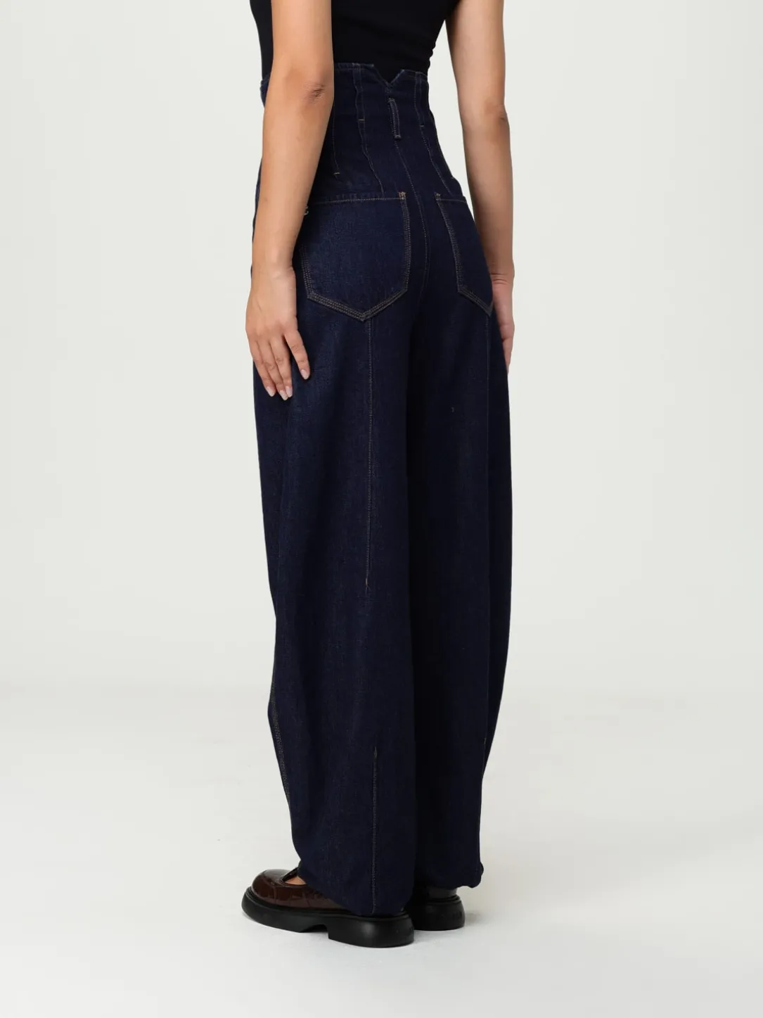 Jeans baggy Sportmax in denim di cotone
