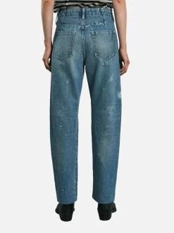 Jeans baggy Tanaka con schizzi di pittura