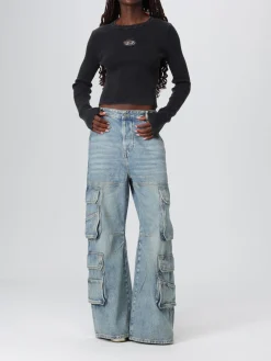 Jeans cargo Diesel in denim di misto cotone