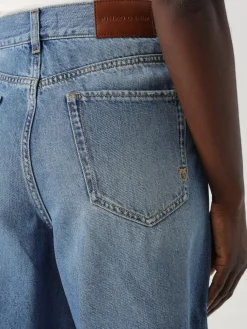 Jeans cropped Pinko in denim