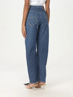 Jeans Elisabetta Franchi in denim con monogram