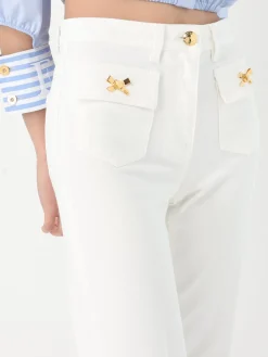 Jeans Elisabetta Franchi in denim con bottoni