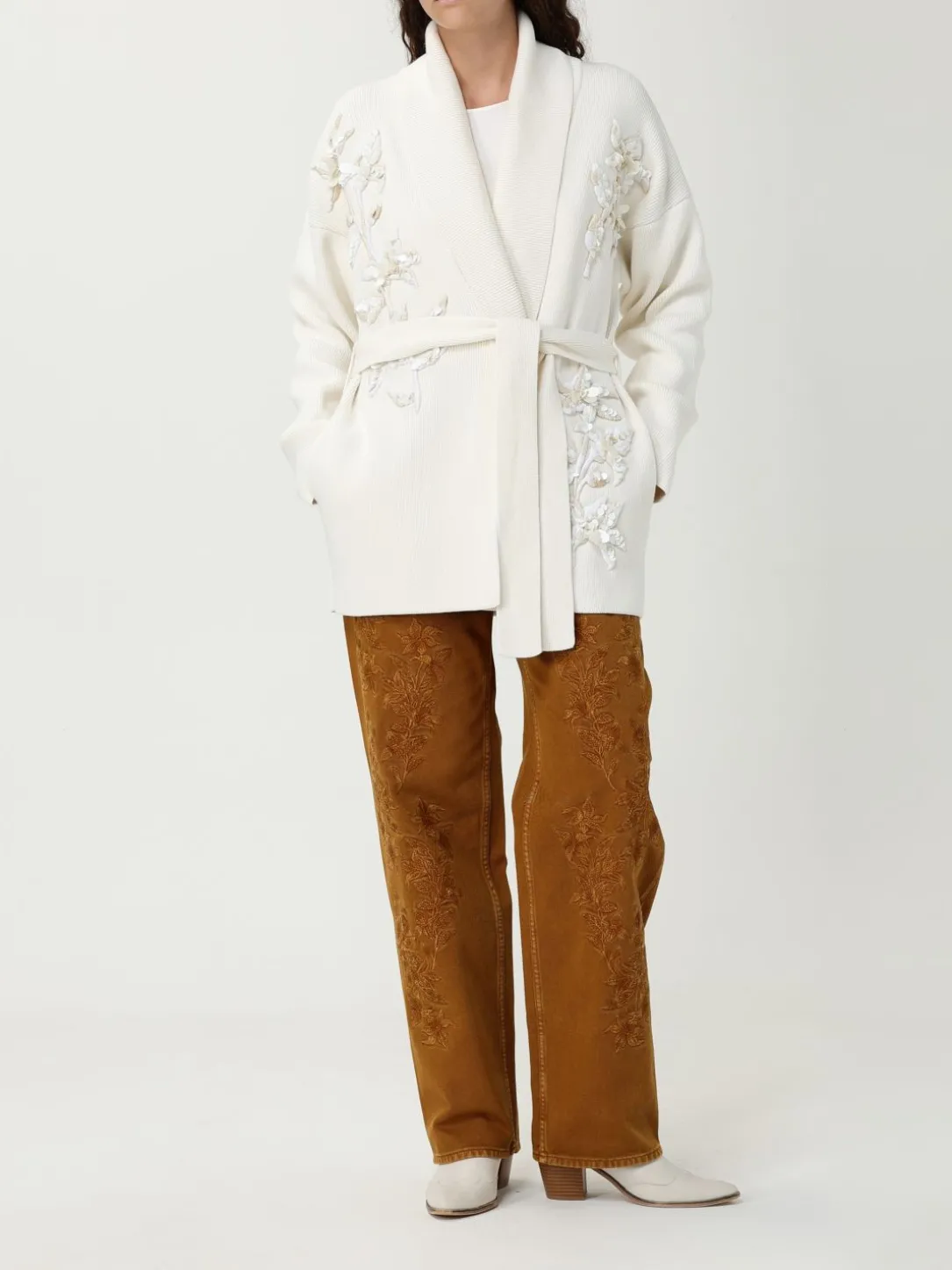 Jeans Golden Goose in denim di cotone con ricami