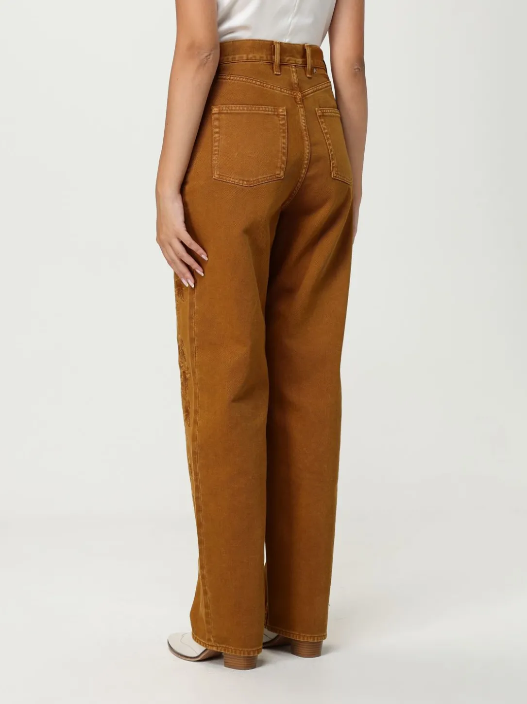 Jeans Golden Goose in denim di cotone con ricami