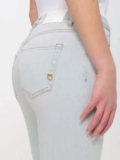 Jeans Pinko in denim con logo ricamato