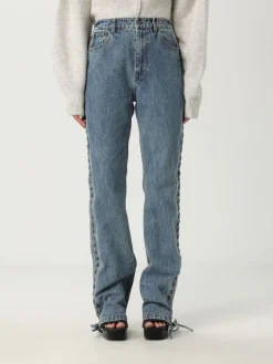 Jeans Rotate in denim con stringhe laterali