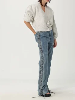 Jeans Rotate in denim con stringhe laterali