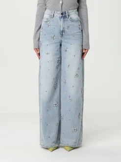 Jeans Self-Portrait in denim con strass