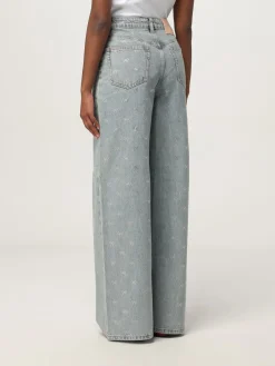 Jeans Self-Portrait in denim con fiocchi di strass