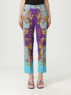 Jeans Versace Jeans Couture in denim con stampa Baroque Versace