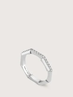 L2l demi-pave' anello fascia 18kt e diamanti