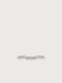L2l demi-pave' anello fascia 18kt e diamanti