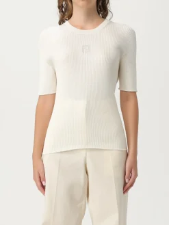 Maglia a coste in seta e cotone FF Fendi