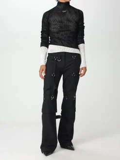 Maglia a dolcevita in rete di misto viscosa Off-white