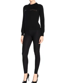 Maglia a girocollo basic con logo Saint Laurent gioiello