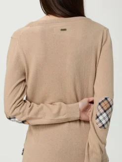 Maglia a girocollo con toppa check Barbour