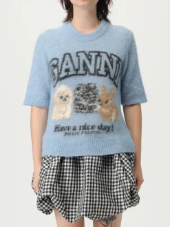 Maglia a girocollo in Alpaca con logo Ganni