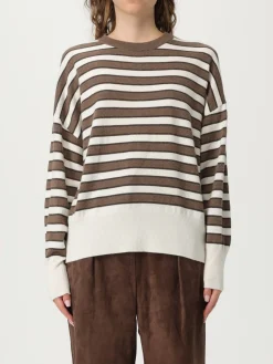 Maglia a girocollo in cashmere a righe Brunello Cucinelli