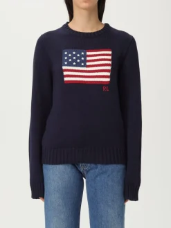 Maglia a girocollo in cotone con Bandiera Polo Ralph Lauren