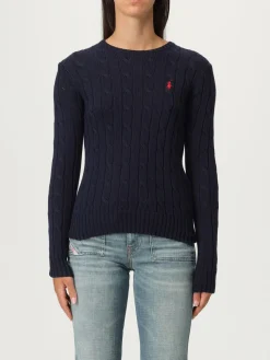 Maglia a girocollo in cotone intrecciato con logo Pony Polo Ralph Lauren