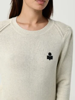 Maglia a girocollo in cotone e lana con logo Isabel Marant Etoile