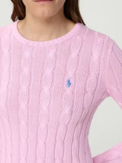 Maglia a girocollo in cotone intrecciato con logo Pony Polo Ralph Lauren