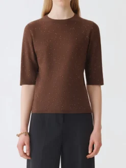 Maglia a girocollo in lana Fabiana Filippi con paillettes