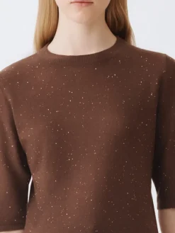 Maglia a girocollo in lana Fabiana Filippi con paillettes