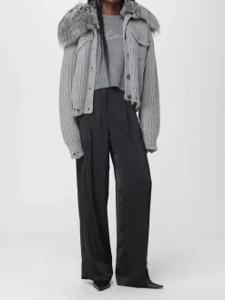 Maglia a girocollo in lana con logo di strass Blumarine