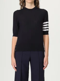 Maglia a girocollo in lana con banda 4-bar Thom Browne