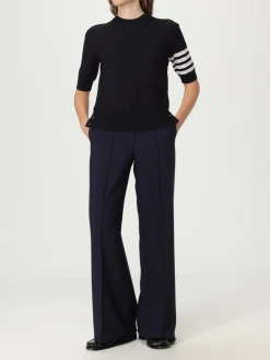 Maglia a girocollo in lana con banda 4-bar Thom Browne