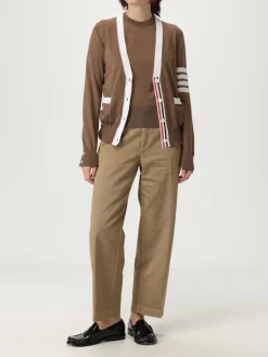 Maglia a girocollo in lana con banda 4-bar Thom Browne