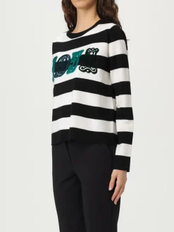 Maglia a girocollo in lana vergine a righe 1951 Max Mara