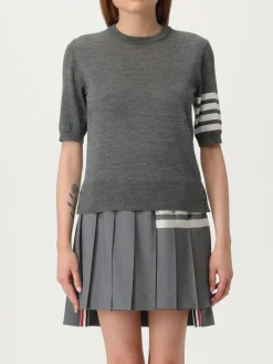 Maglia a girocollo in lana con banda 4-bar Thom Browne