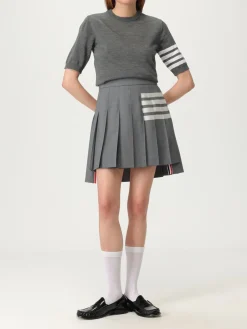 Maglia a girocollo in lana con banda 4-bar Thom Browne