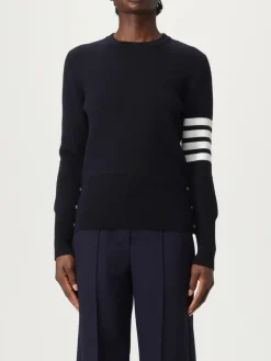 Maglia a girocollo in lana con banda 4-bar Thom Browne
