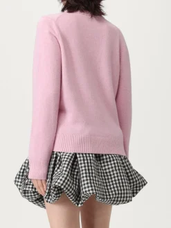 Maglia a girocollo in lana vergine con cagnolino Ganni