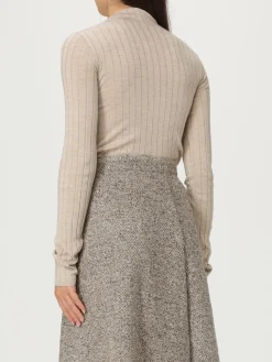 Maglia a lupetto in cotone a coste Brunello Cucinelli