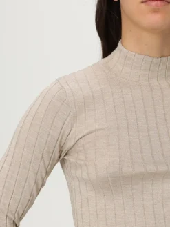 Maglia a lupetto in cotone a coste Brunello Cucinelli