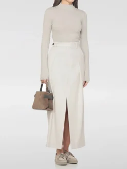 Maglia a lupetto in cotone a coste Brunello Cucinelli