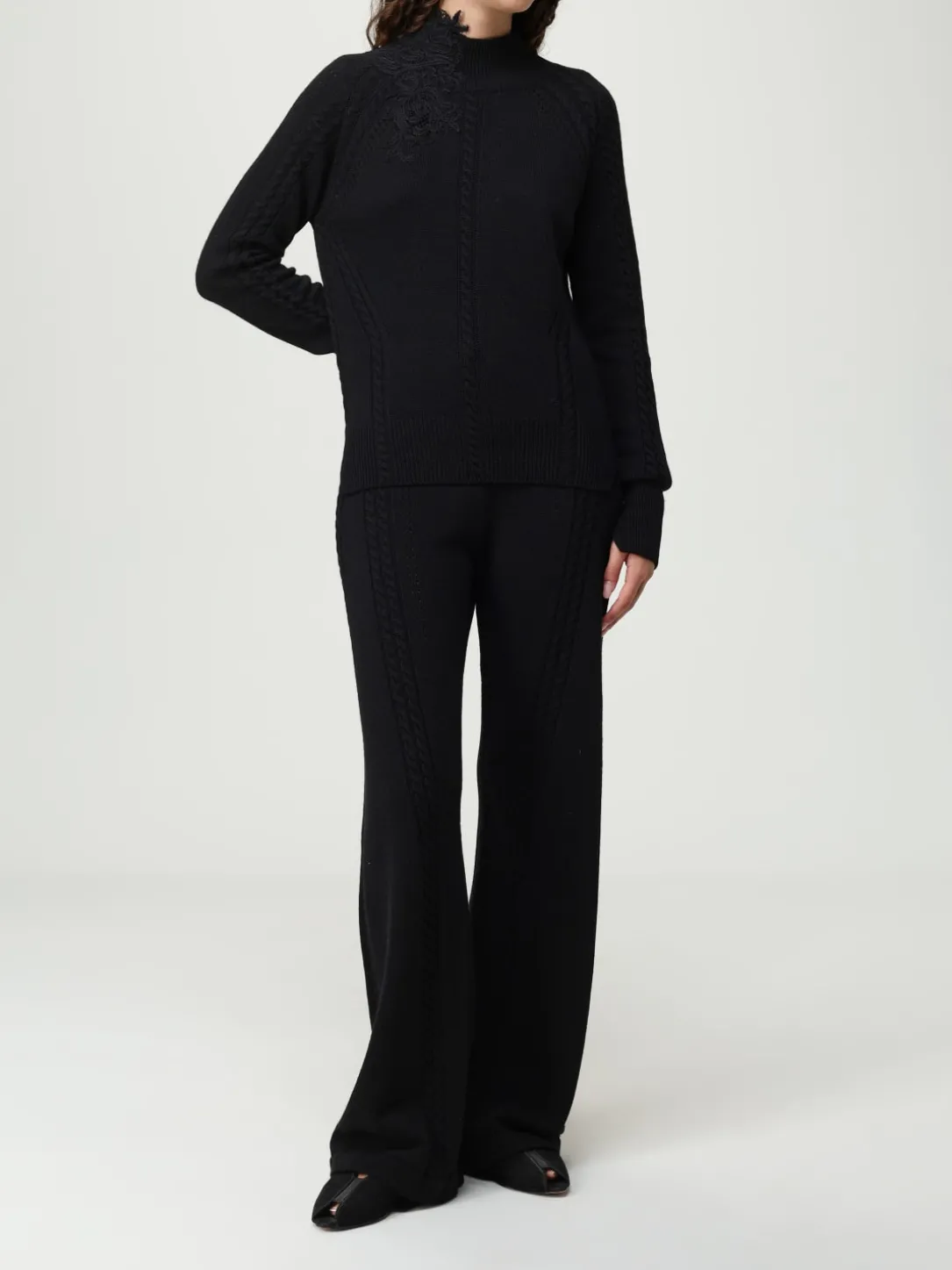 Maglia a Lupetto in lana con inserti in pizzo Ermanno Scervino Life