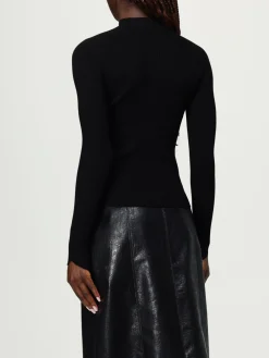 Maglia a lupetto in misto viscosa a coste stretch Courrèges