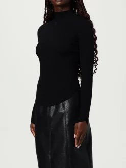 Maglia a lupetto in misto viscosa a coste stretch Courrèges