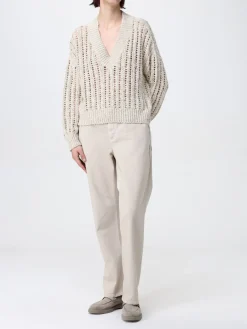 Maglia a v Brunello Cucinelli in misto seta