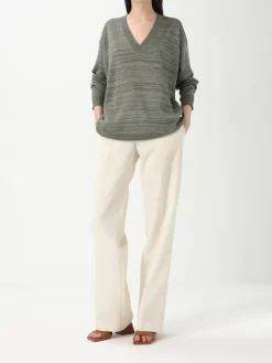 Maglia a v Fabiana Filippi in cotone e lino